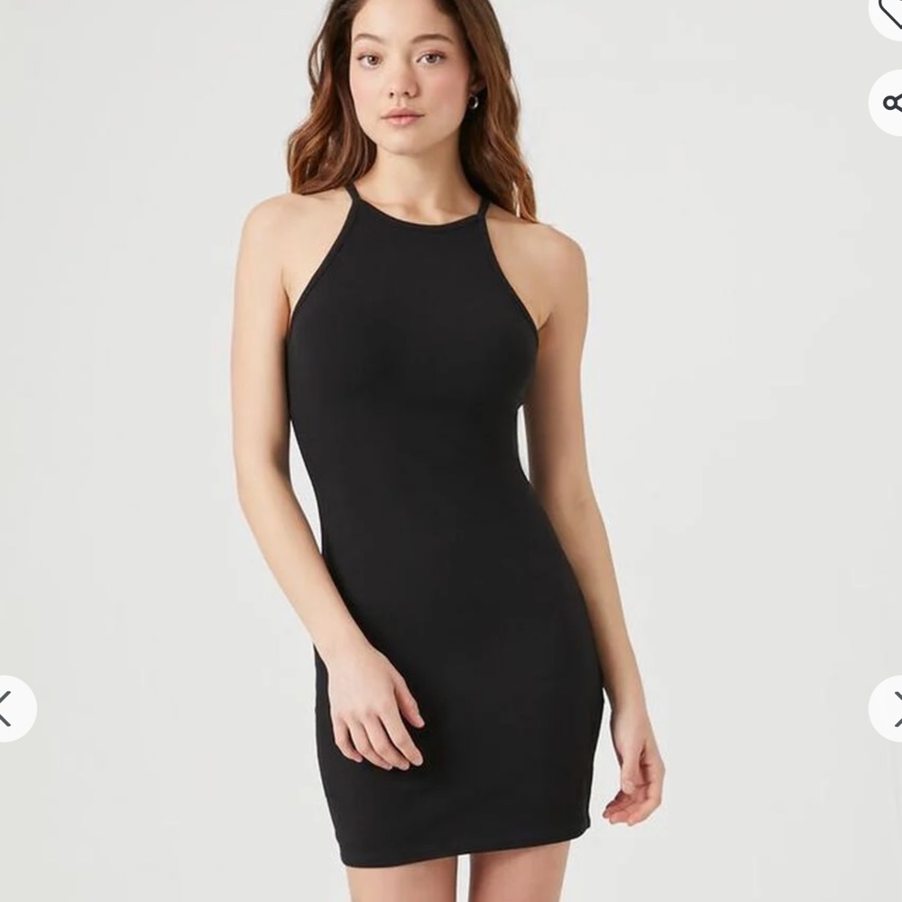 The Vintage Shop Black Bodycon Mini Dress/Size Medium